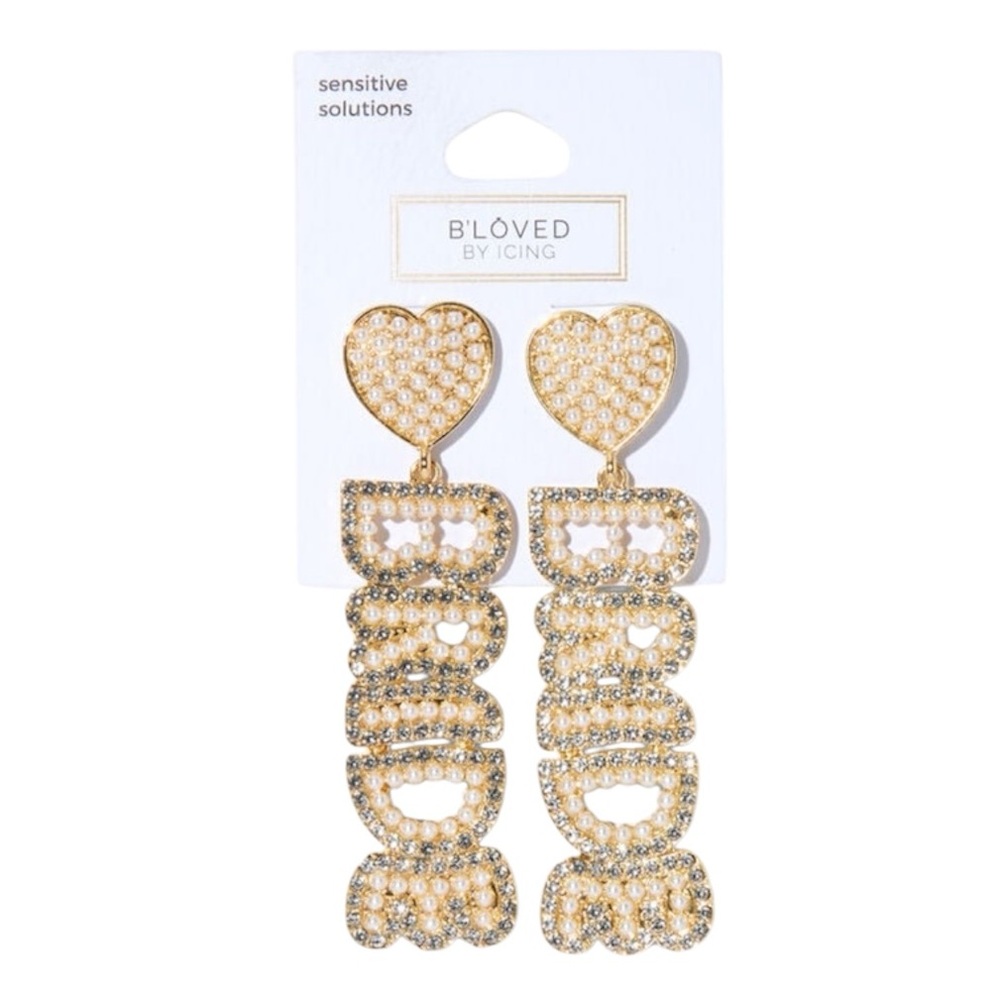 Bride Pearl & Crystal 2.5" Drop Earrings - NWT - Picture 2 of 4